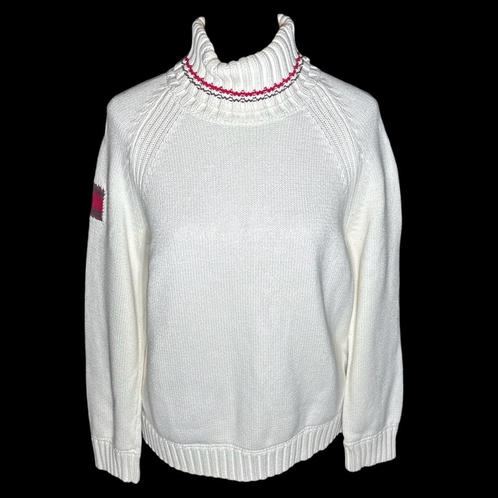 Y2K Tommy Hilfiger Jeans Tight Knit Turtleneck Long Sleeve Sweater Size Large
